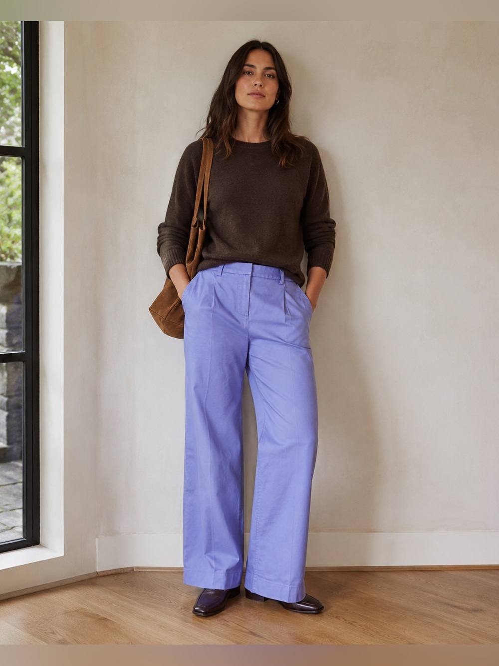 J. Crew Pants Womens 10 Pleated Capeside Purple Wide Leg Chino Trouser